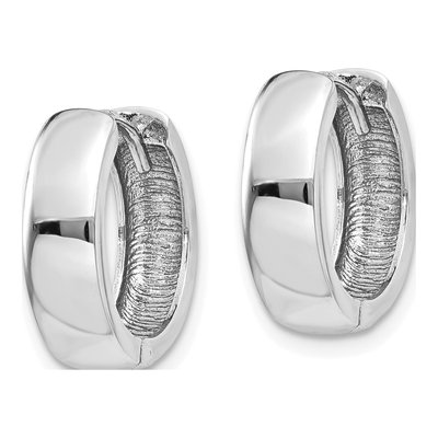 14K White Gold 11mm Huggie Hoop Earrings – view 3