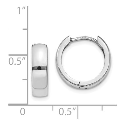 14K White Gold 11mm Huggie Hoop Earrings – view 5