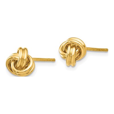 14K Yellow Gold Love Knot Stud Earrings – view 3