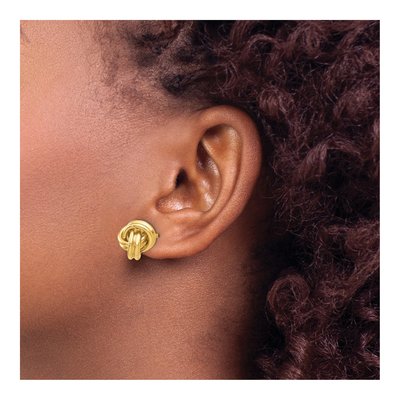 14K Yellow Gold Love Knot Stud Earrings – view 4