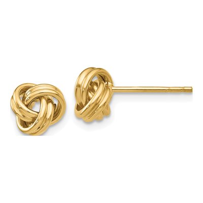 14K Yellow Gold Love Knot Stud Earrings