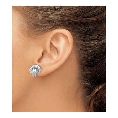 14K White Gold Love Knot Stud Earrings – view 3