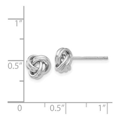 14K White Gold Love Knot Stud Earrings – view 4