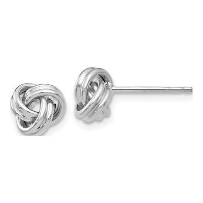 14K White Gold Love Knot Stud Earrings
