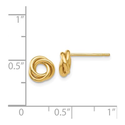 14K Yellow Gold Love Knot Button Stud Earrings – view 5