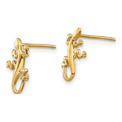 14K Yellow Gold Gecko Stud Earrings – view 3