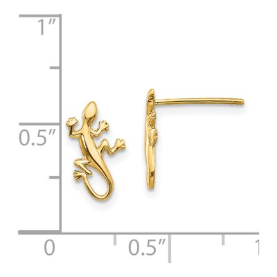 14K Yellow Gold Gecko Stud Earrings – view 5
