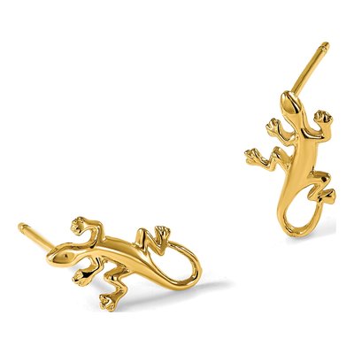 14K Yellow Gold Gecko Stud Earrings – view 6