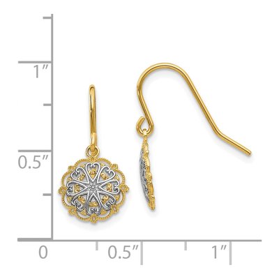 14K Yellow Gold Medallion Dangle Earrings – view 5
