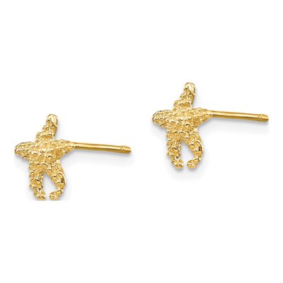 14K Yellow Gold Starfish Stud Earrings – view 3
