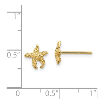 14K Yellow Gold Starfish Stud Earrings – view 5