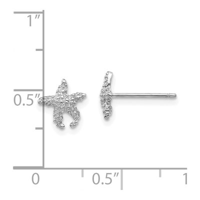 14K White Gold Starfish Stud Earrings – view 4