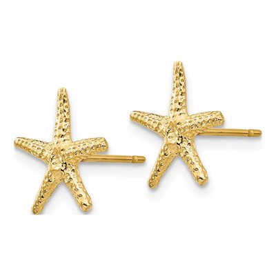 14K Yellow Gold Starfish Stud Earrings – view 3