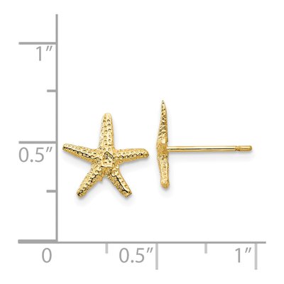 14K Yellow Gold Starfish Stud Earrings – view 5