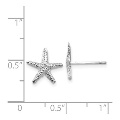 14K White Gold Starfish Stud Earrings – view 5