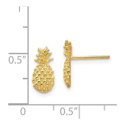 14K Yellow Gold Pineapple Stud Earrings – view 5