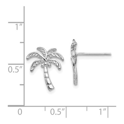 14K White Gold Palm Tree Stud Earrings – view 5