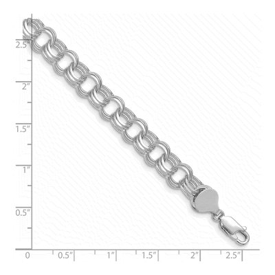 14K White Gold Triple Link Charm Bracelet – view 4