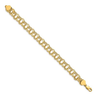 14K Yellow Gold Triple Link Charm Bracelet – view 3