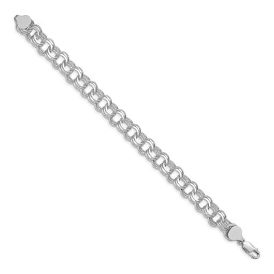 14K White Gold Triple Link Charm Bracelet – view 2