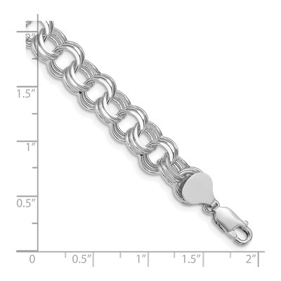 14K White Gold Triple Link Charm Bracelet – view 3