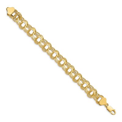 14K Yellow Gold Triple Link Charm Bracelet – view 3