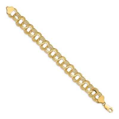 14K Yellow Gold Triple Link Charm Bracelet – view 3