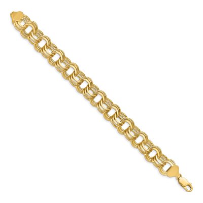 14K Yellow Gold Triple Link Charm Bracelet – view 3