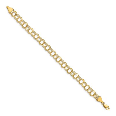 14K Yellow Gold Triple Link Charm Bracelet – view 3