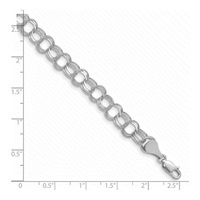 14K White Gold Triple Link Charm Bracelet – view 3