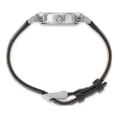 Women's Chisel Black Leather Watch w/ Crystals – view 5