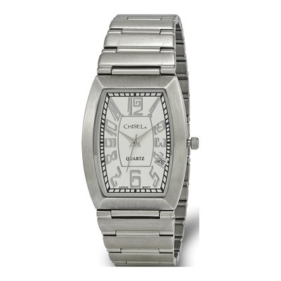Men's Chisel Stainless Steel Tonneau Watch