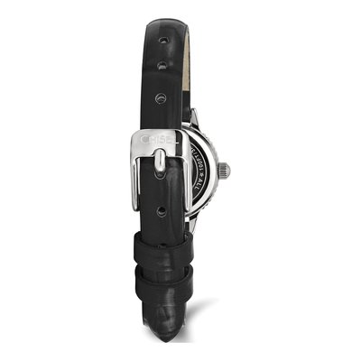 Ladies Chisel Stainless Steel Black Leather Strap Watch – view 4