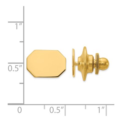 14K Yellow Gold Men's Rectangular Tie Tac – view 4