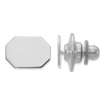 14K White Gold Men's Rectangular Tie Tac