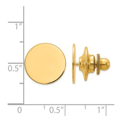 14K Yellow Gold Men's Circular Tie Tac – view 3