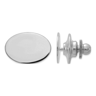Men's 14K White Gold Oval Tie Tac