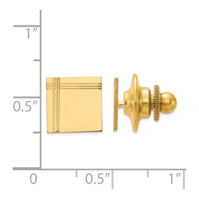 14K Yellow Gold Men's Square Tie Tac – view 4