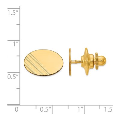 14K Yellow Gold Men's Oval Tie Tac – view 4