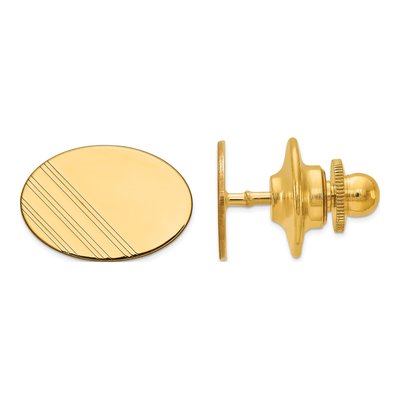 14K Yellow Gold Men's Oval Tie Tac