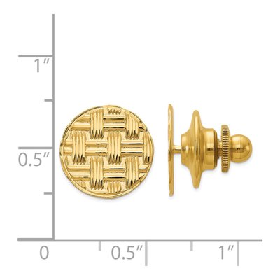 14K Yellow Gold Men's Basketweave Tie Tac – view 4