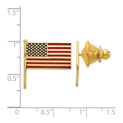 14K Yellow Gold Enameled U.S. Flag Tie Tac – view 4