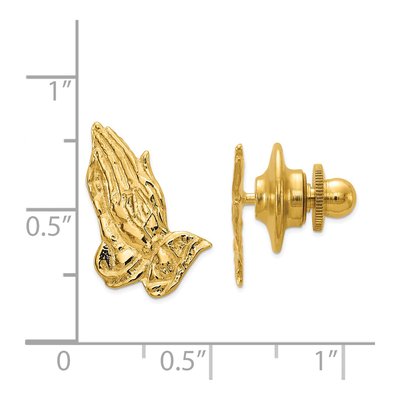 14K Yellow Gold Praying Hands Tie Tac – view 4