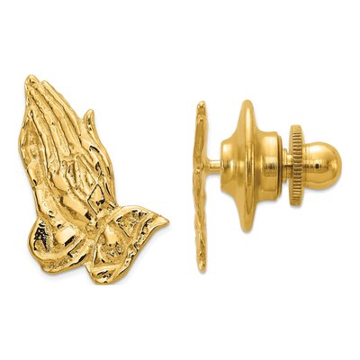 14K Yellow Gold Praying Hands Tie Tac