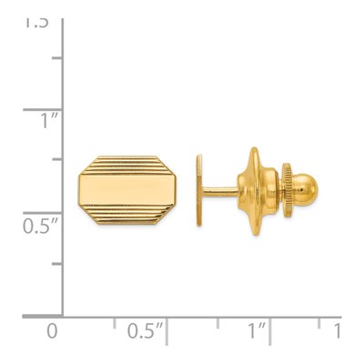 14K Yellow Gold Men's Rectangular Tie Tac – view 4