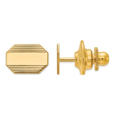14K Yellow Gold Men's Rectangular Tie Tac