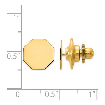 14K Yellow Gold Men's Octagon Tie Tac – view 4