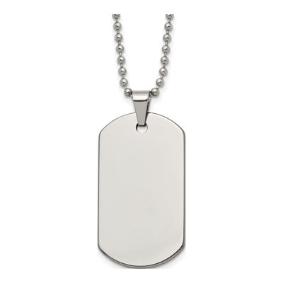 Tungsten Dog Tag Pendant Necklace