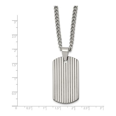 Tungsten Dog Tag Pendant Necklace – view 3