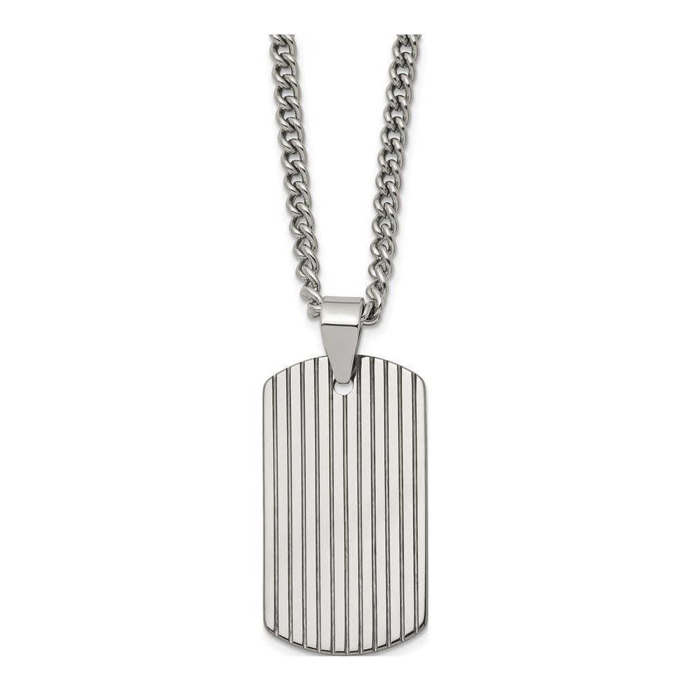 Tungsten Dog Tag Pendant Necklace